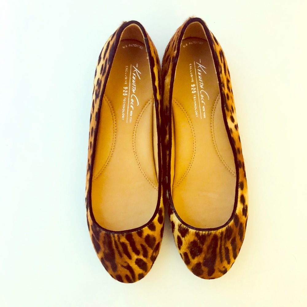 Kenneth Cole Calf Hair Leopard Flats